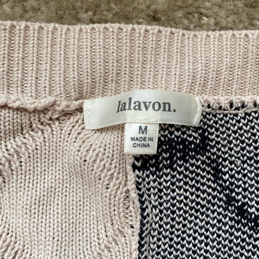 Cardigan Sweater Cropped, Split Pattern, Size Med… - image 2